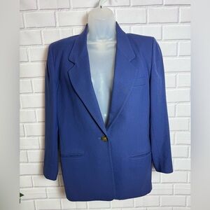 VTG TALBOTS academia women Royal Blue Blazer with Notched Lapels/size 4P